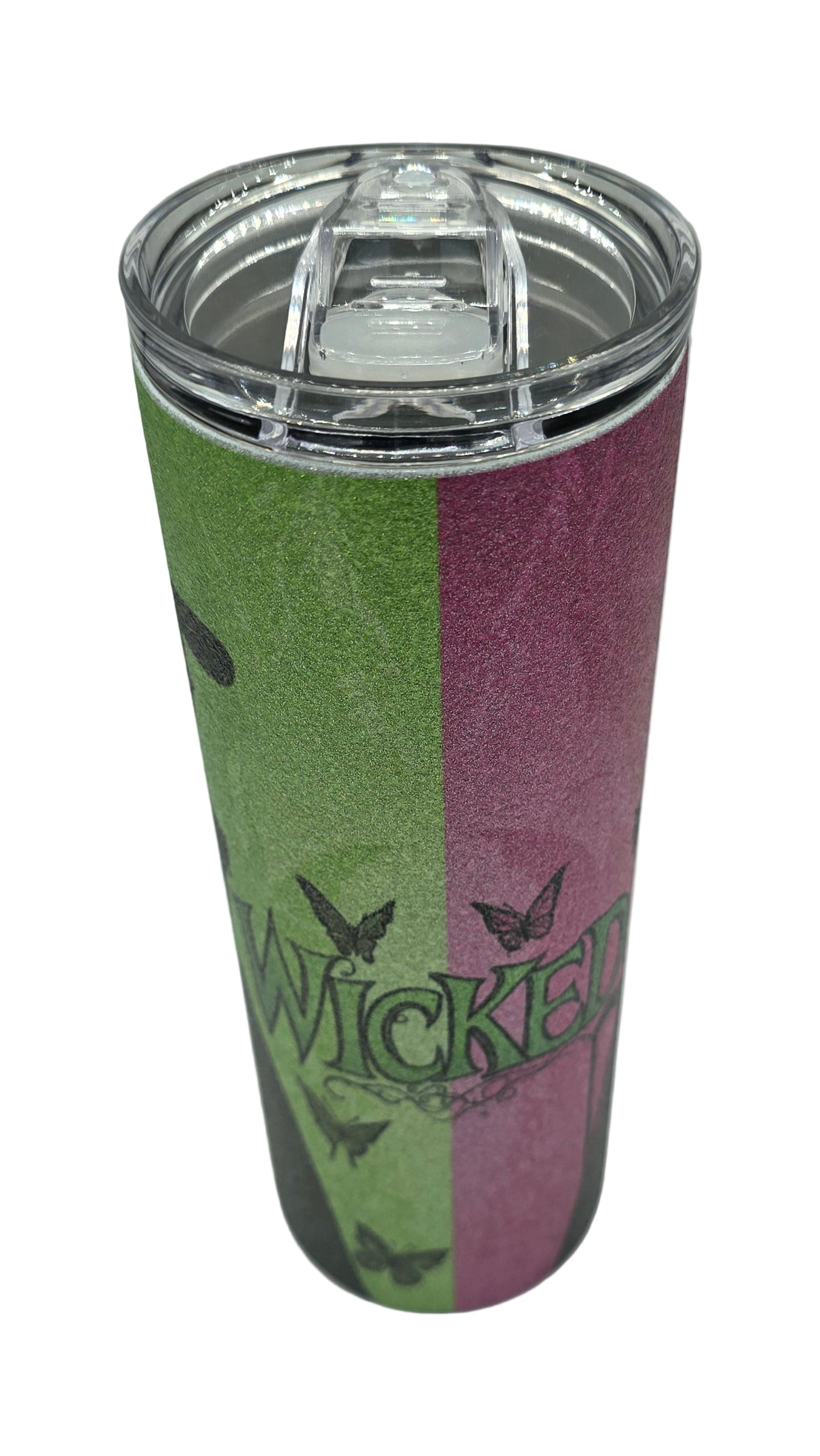 20 Oz Wicked Green/Pink Glitter Sublimated Tumbler