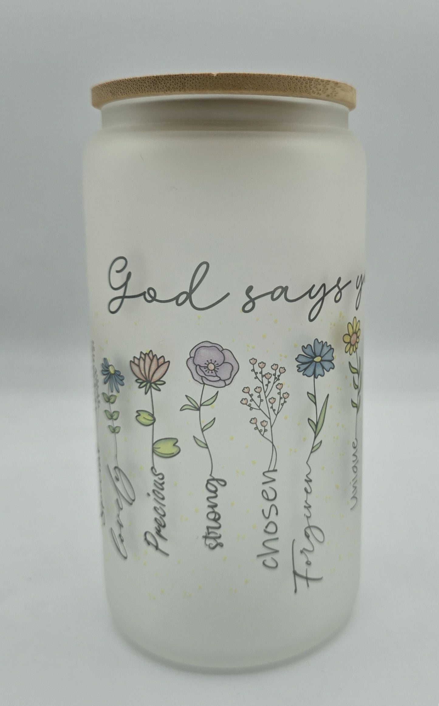 16Oz "God Says" Libby Frosted Sublimated Cup