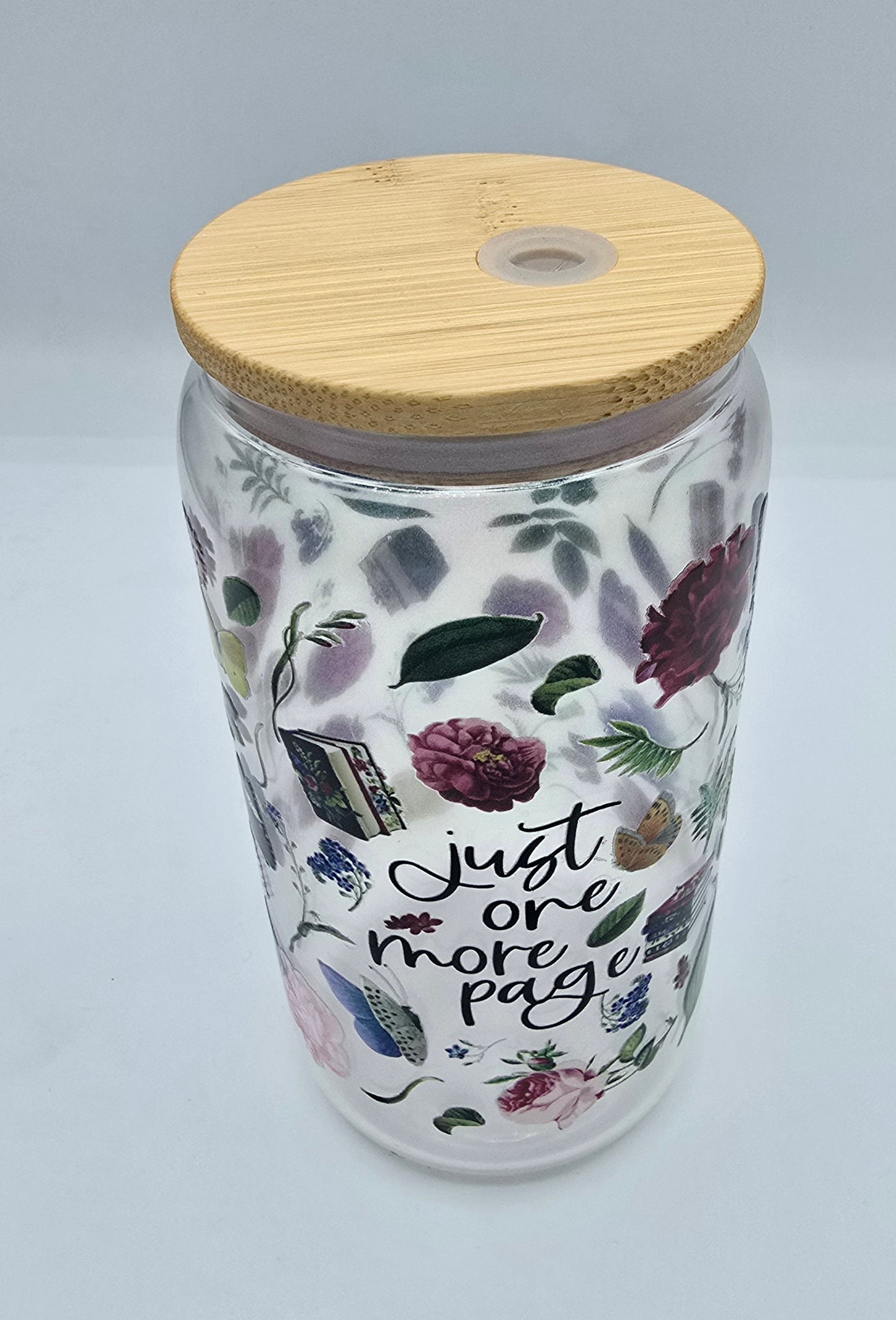 16Oz Libby Glass Cup "Just One Page"