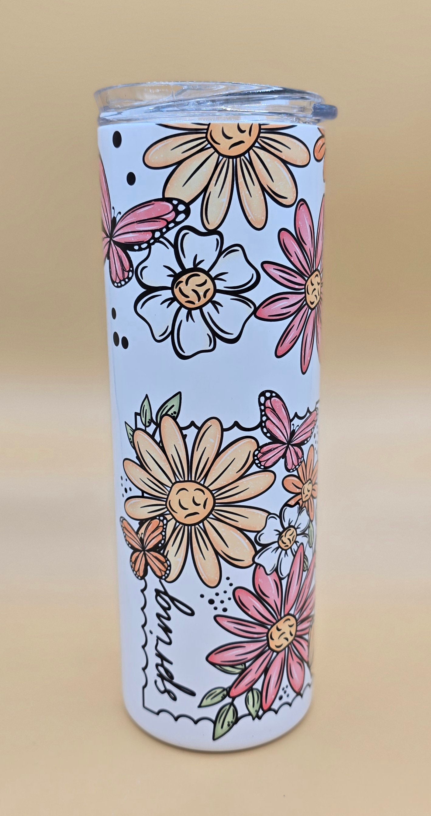 20 Oz Sublimated Spring Flowers Tumbler