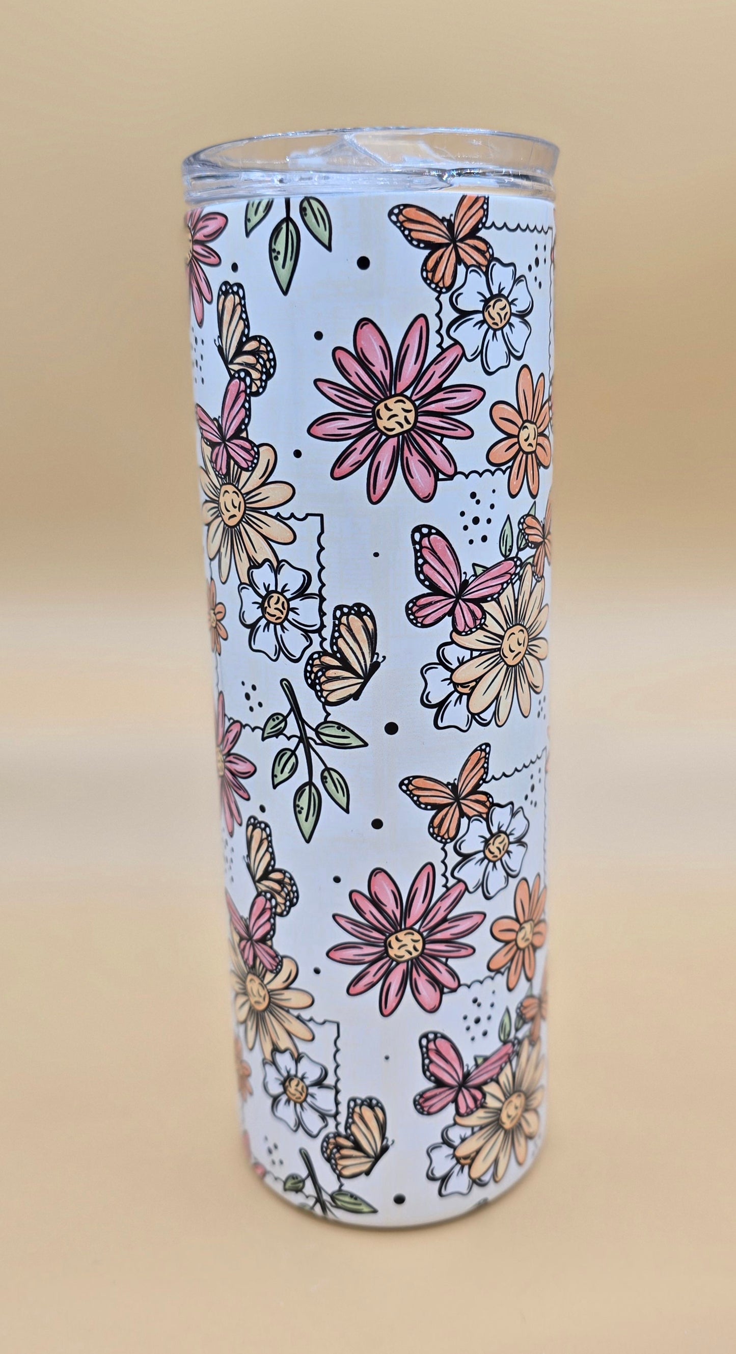 20 Oz Sublimated Spring Flowers Tumbler