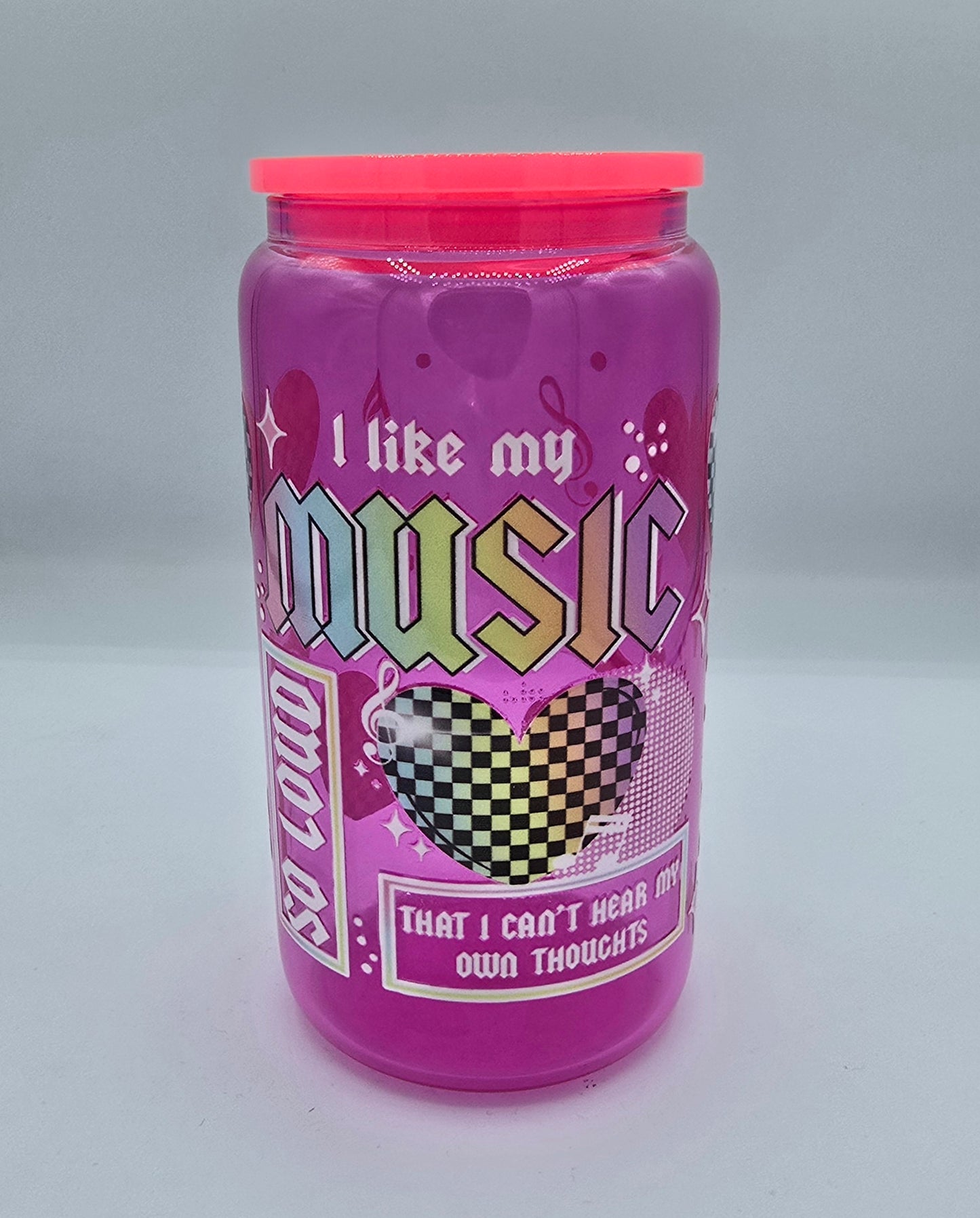 16 Oz Pink Libby "I like my music"