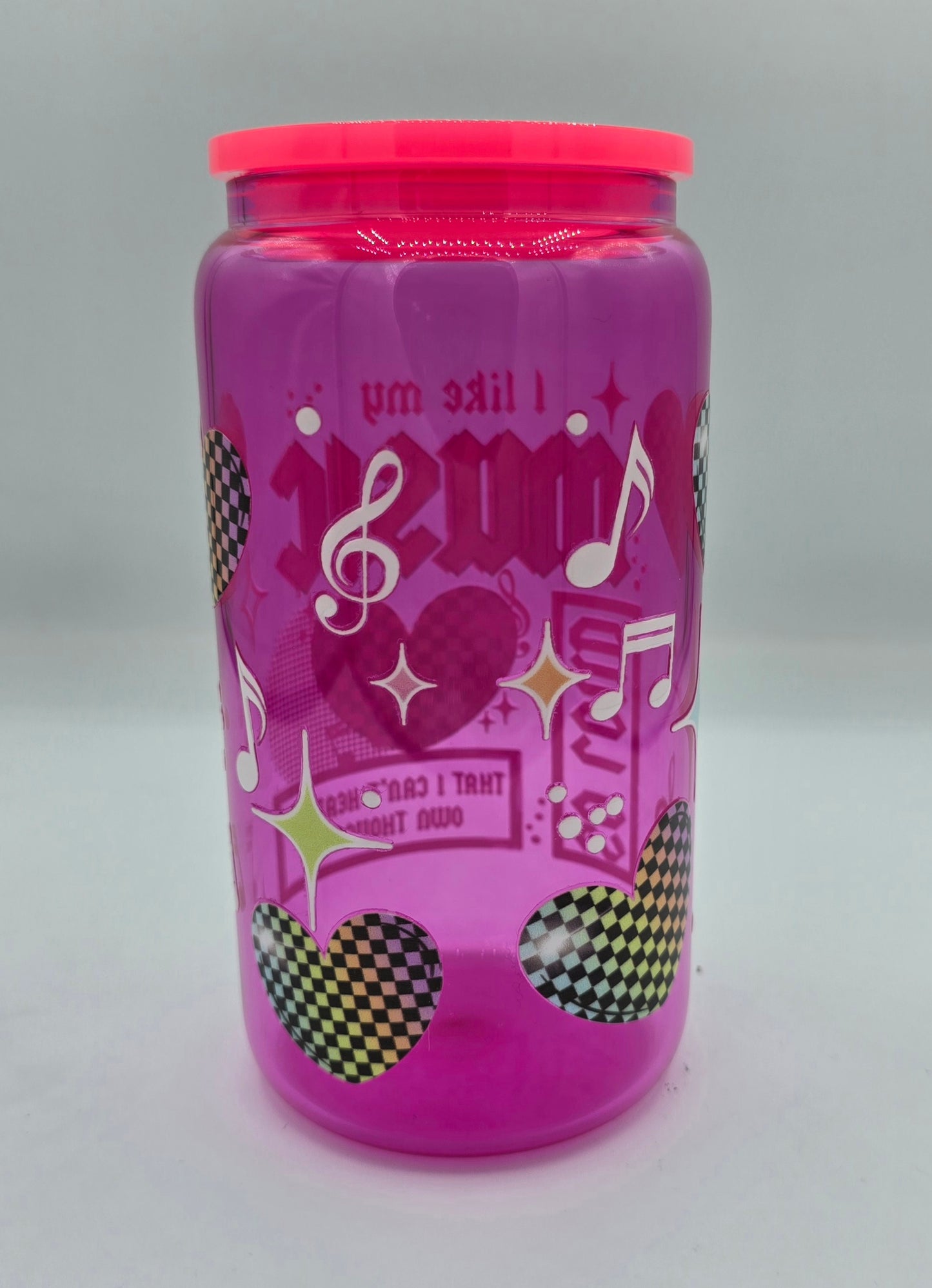 16 Oz Pink Libby "I like my music"