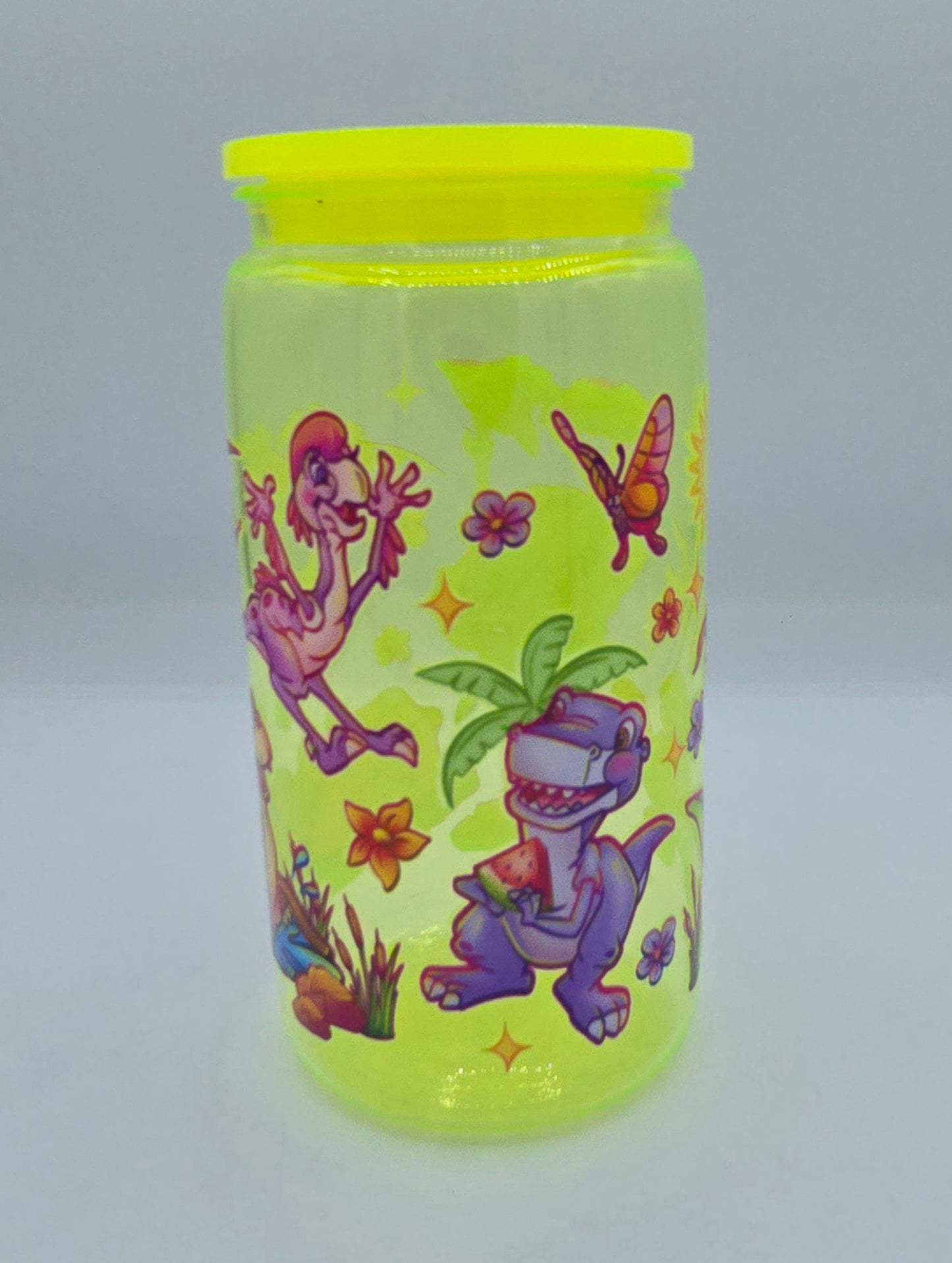 16 Oz Kids Dinosaur Libby (Plastic) Yellow Cup