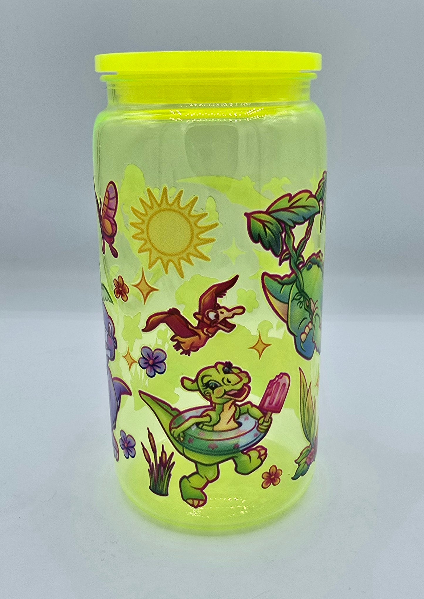 16 Oz Kids Dinosaur Libby (Plastic) Yellow Cup