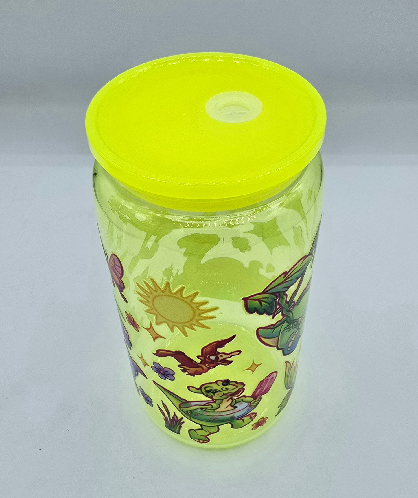 16 Oz Kids Dinosaur Libby (Plastic) Yellow Cup