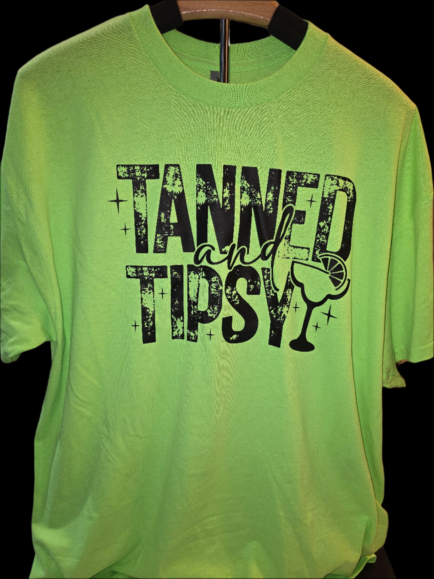 Tanned & Tipsy T-Shirt, Lime Green
