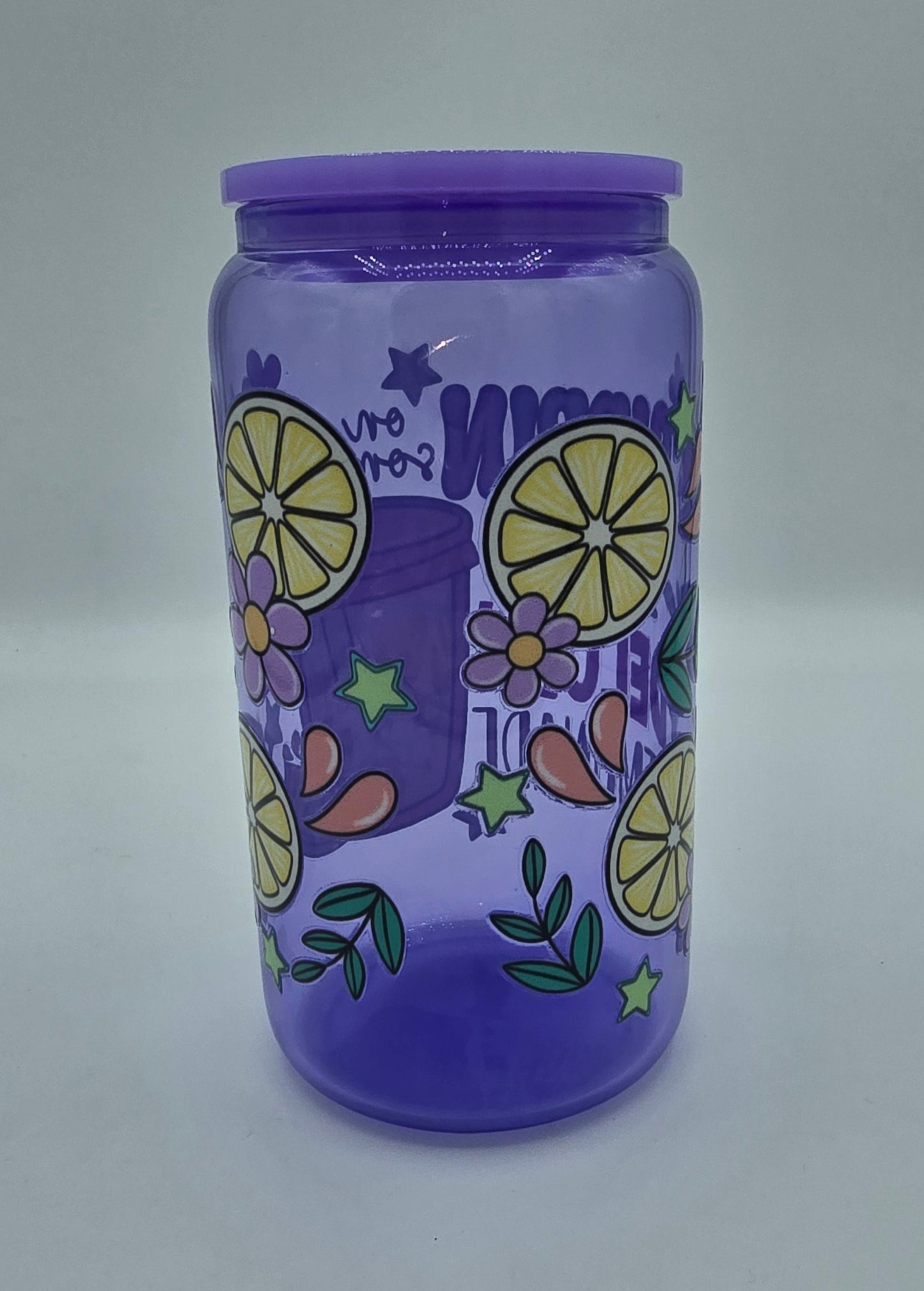 16 Oz Sippin Delulu Lemonade Glass Purple
