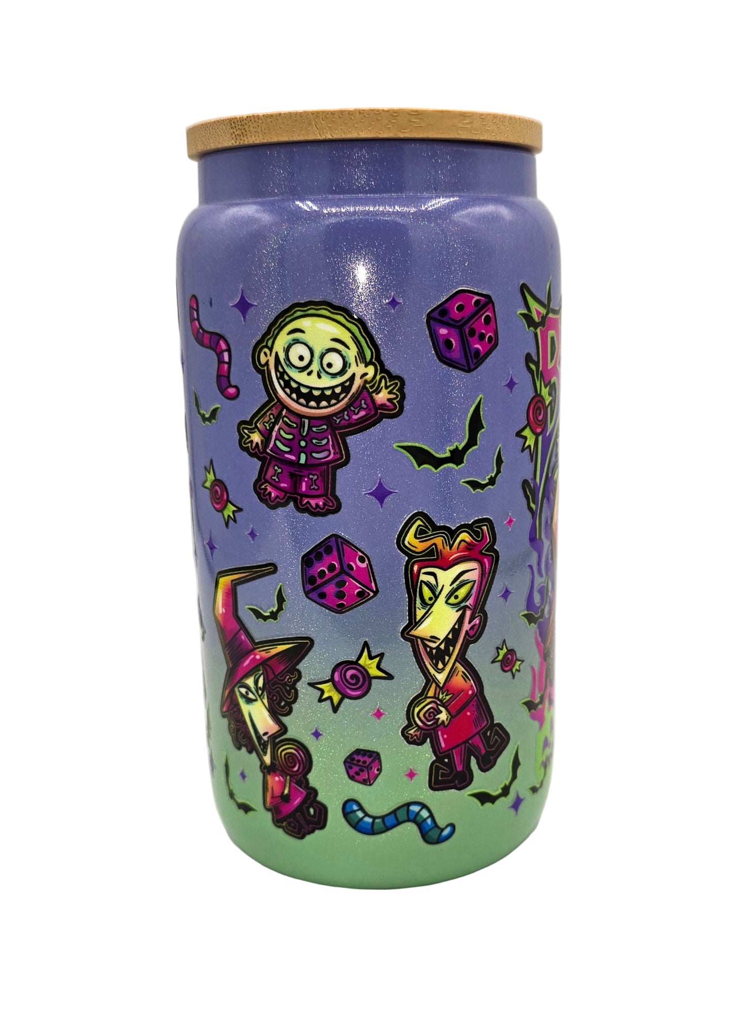 Boogy 16 Oz Purple and Green Libby