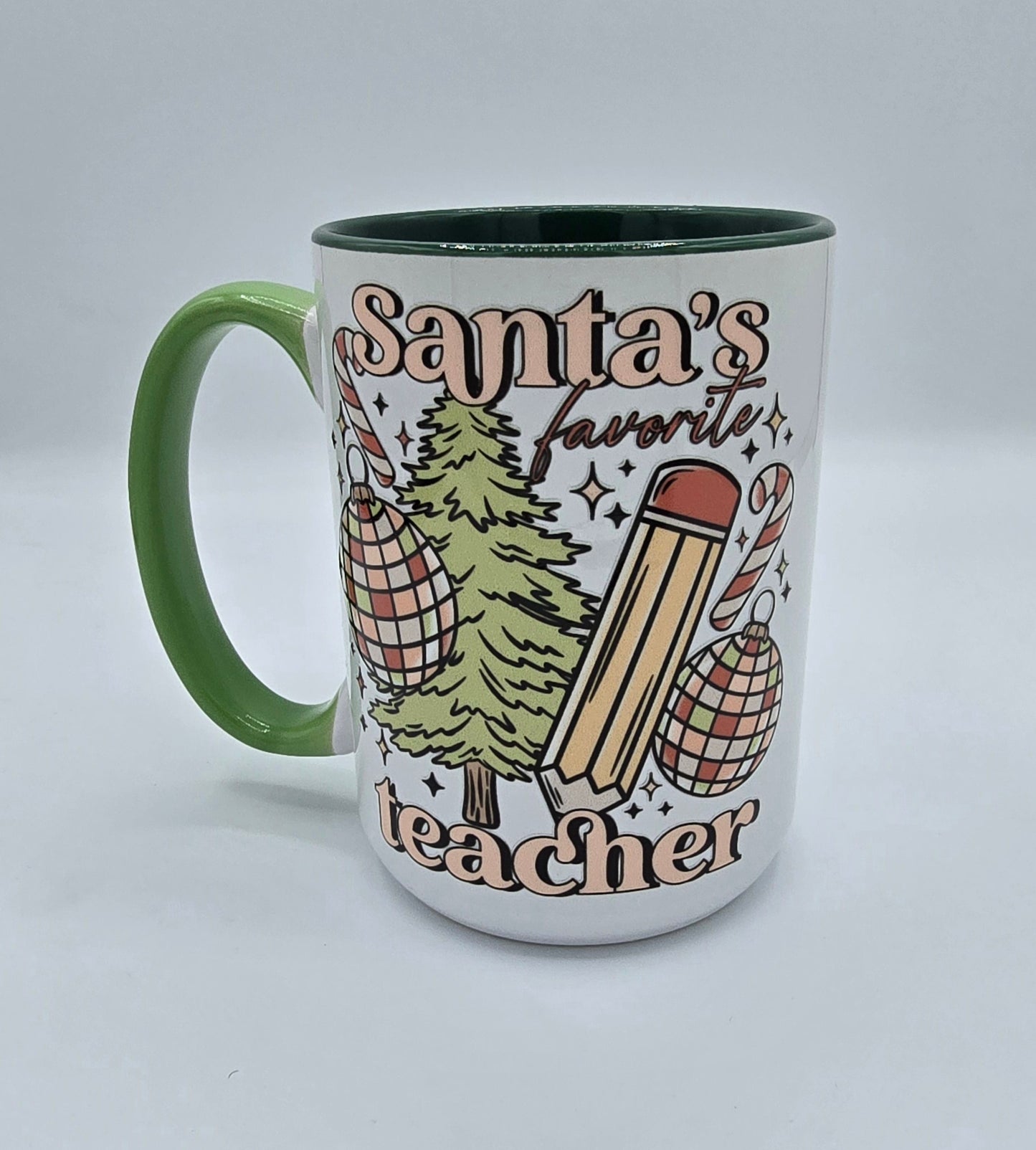 Santa's Favorite Teacher Christmas 15 Oz Coffee Mug