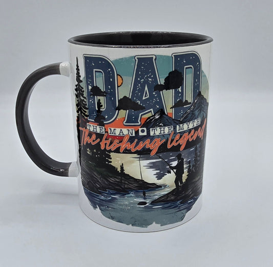 Dad Fishing Therapy 15 Oz Coffee Mug