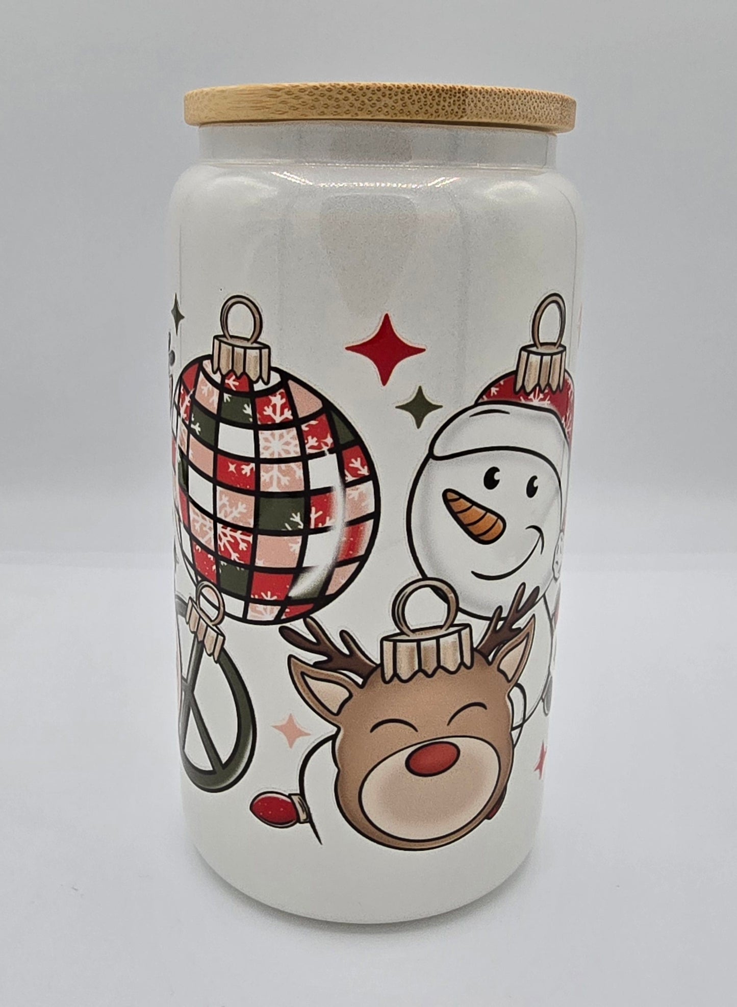 Christmas Ornaments Peace White Shimmer Libby Cup