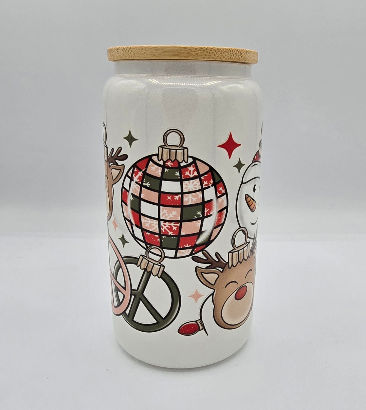 Christmas Ornaments Peace White Shimmer Libby Cup