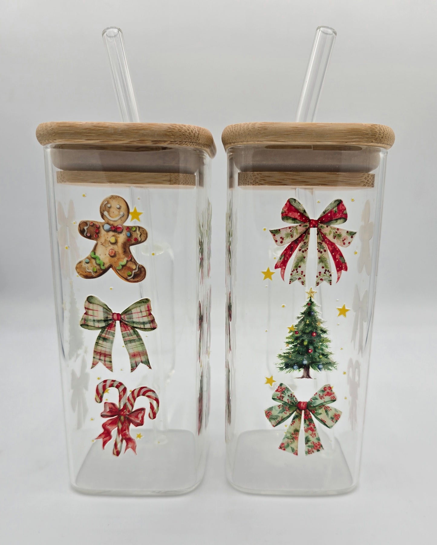 Christmas Glass Square 13.5 Oz Libby Cups