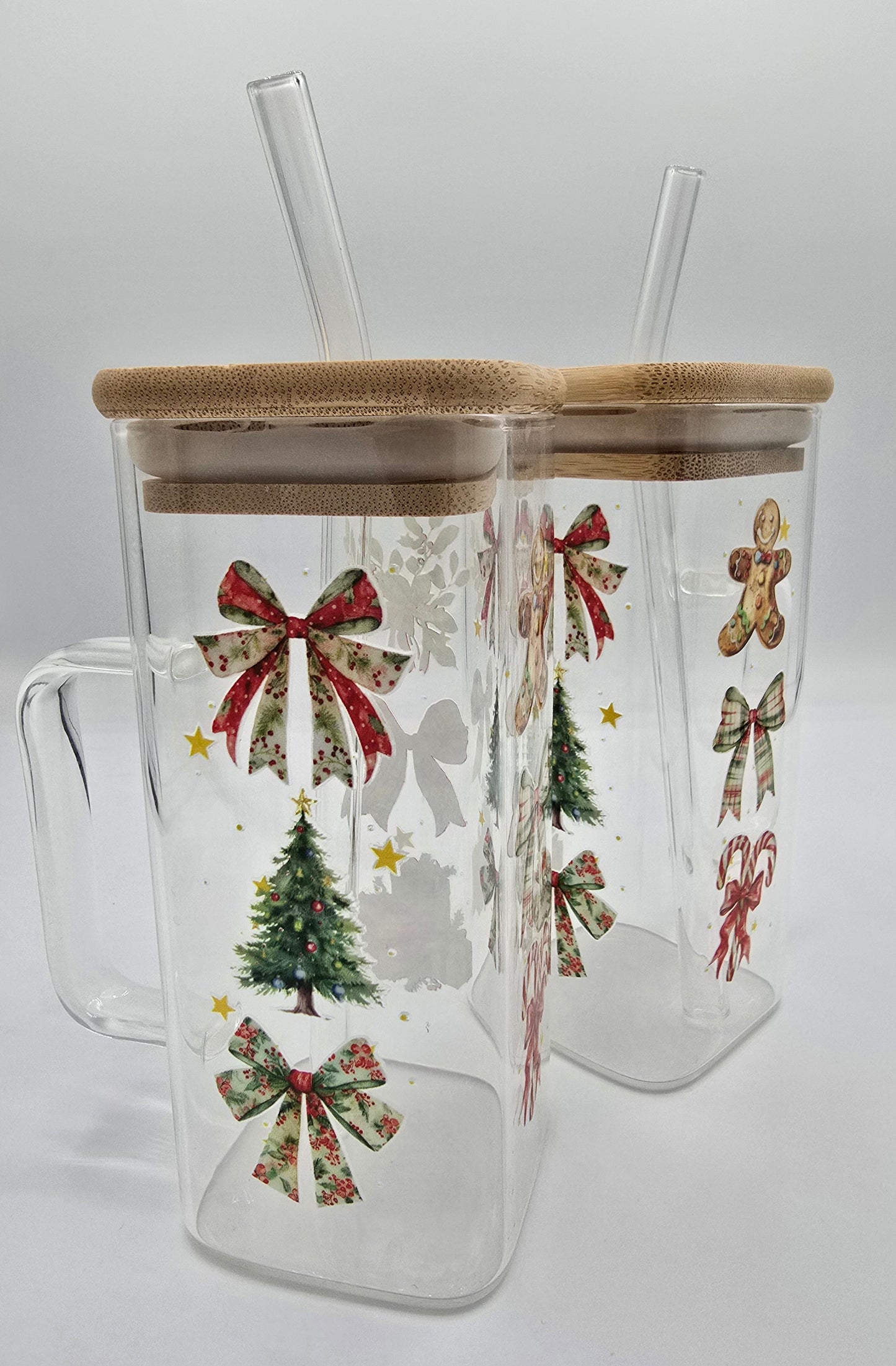 Christmas Glass Square 13.5 Oz Libby Cups