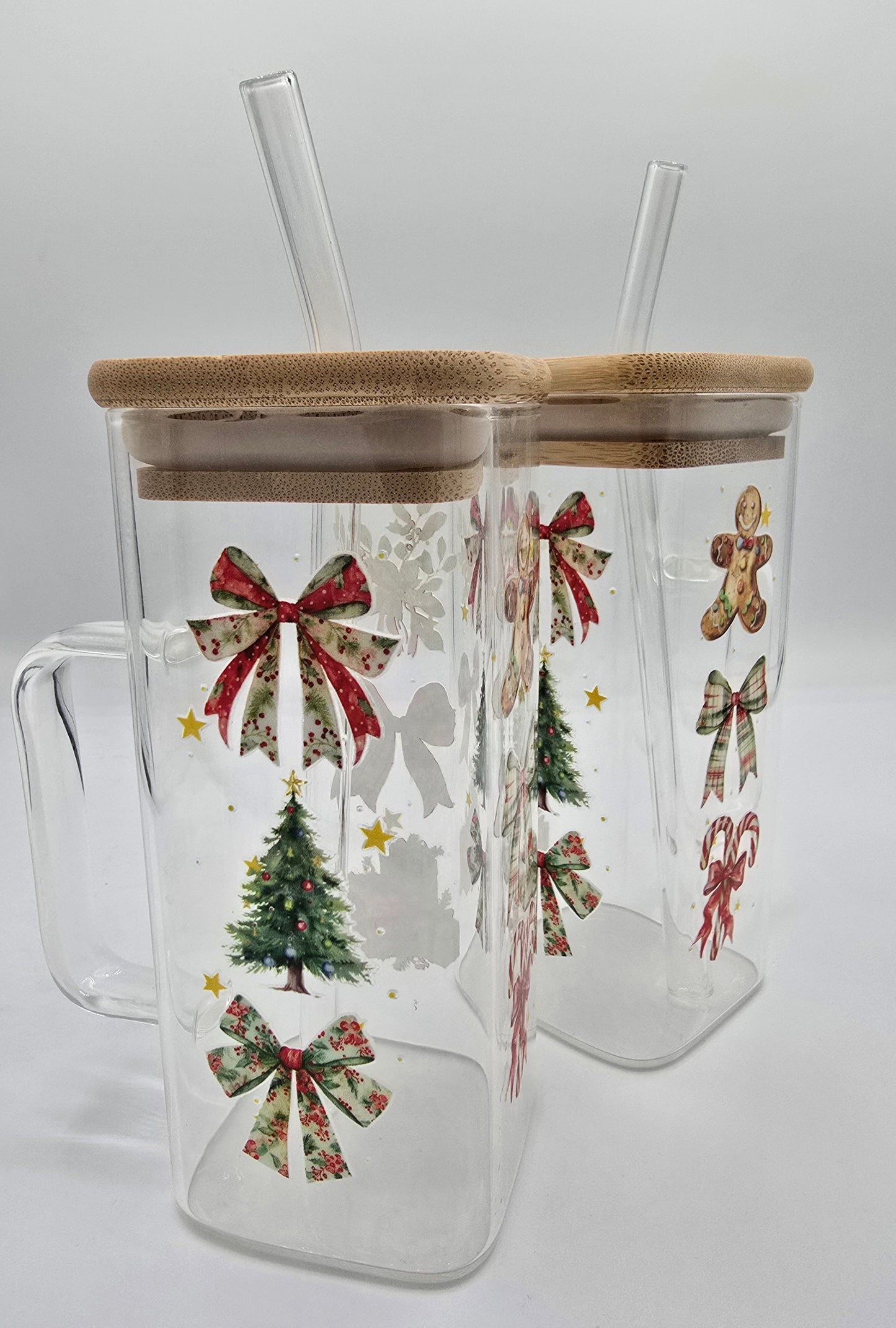 Christmas Glass Square 13.5 Oz Libby Cups