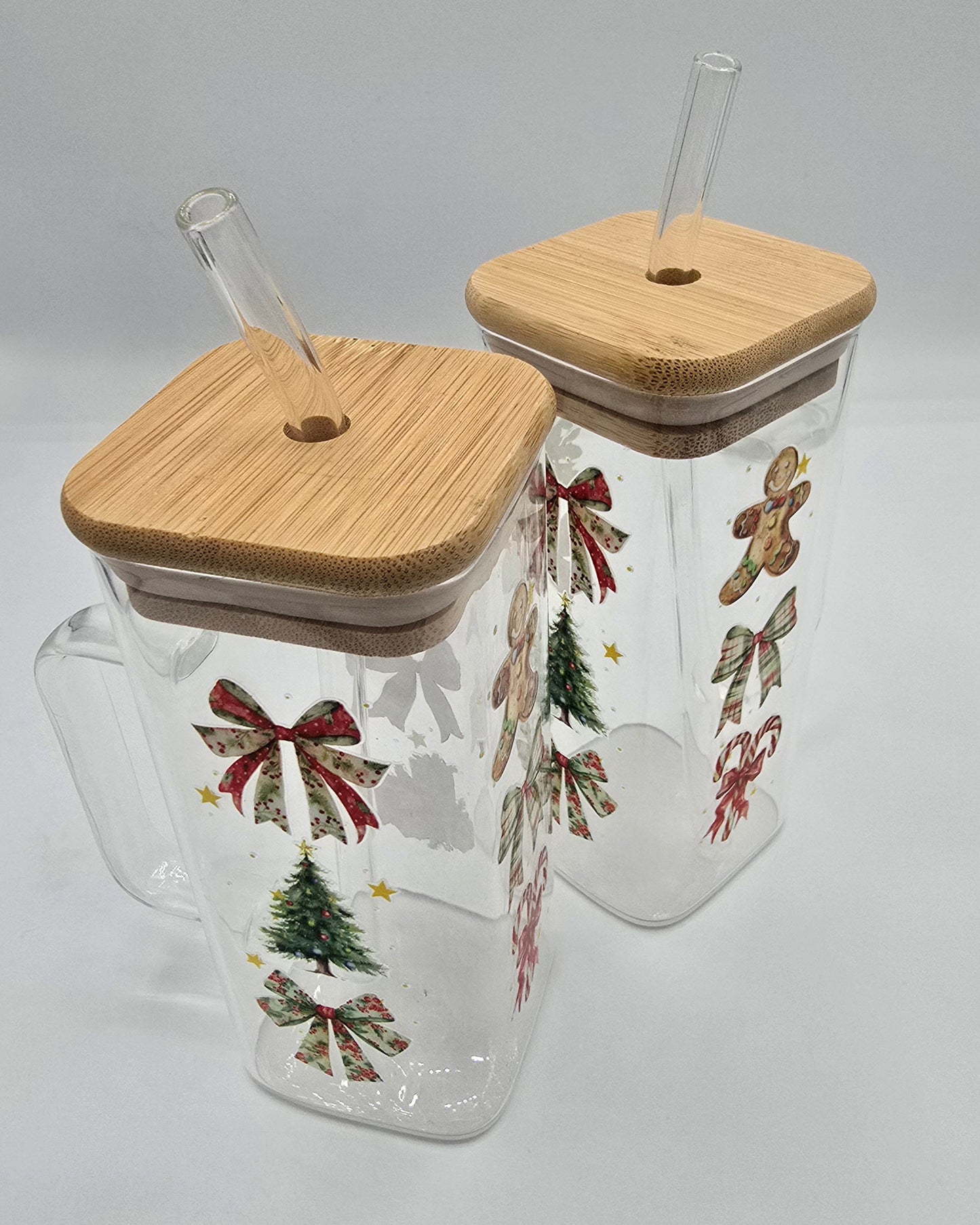 Christmas Glass Square 13.5 Oz Libby Cups