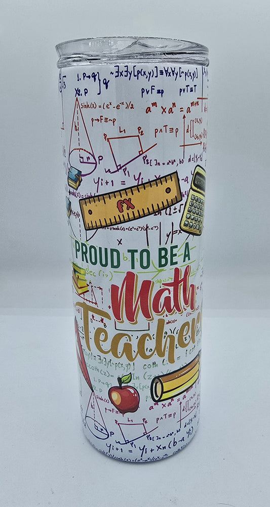 20 Oz Sublimated Tumbler Math Teacher