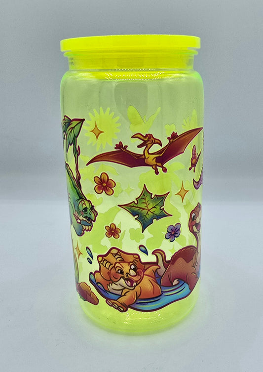 16 Oz Kids Dinosaur Libby (Plastic) Yellow Cup